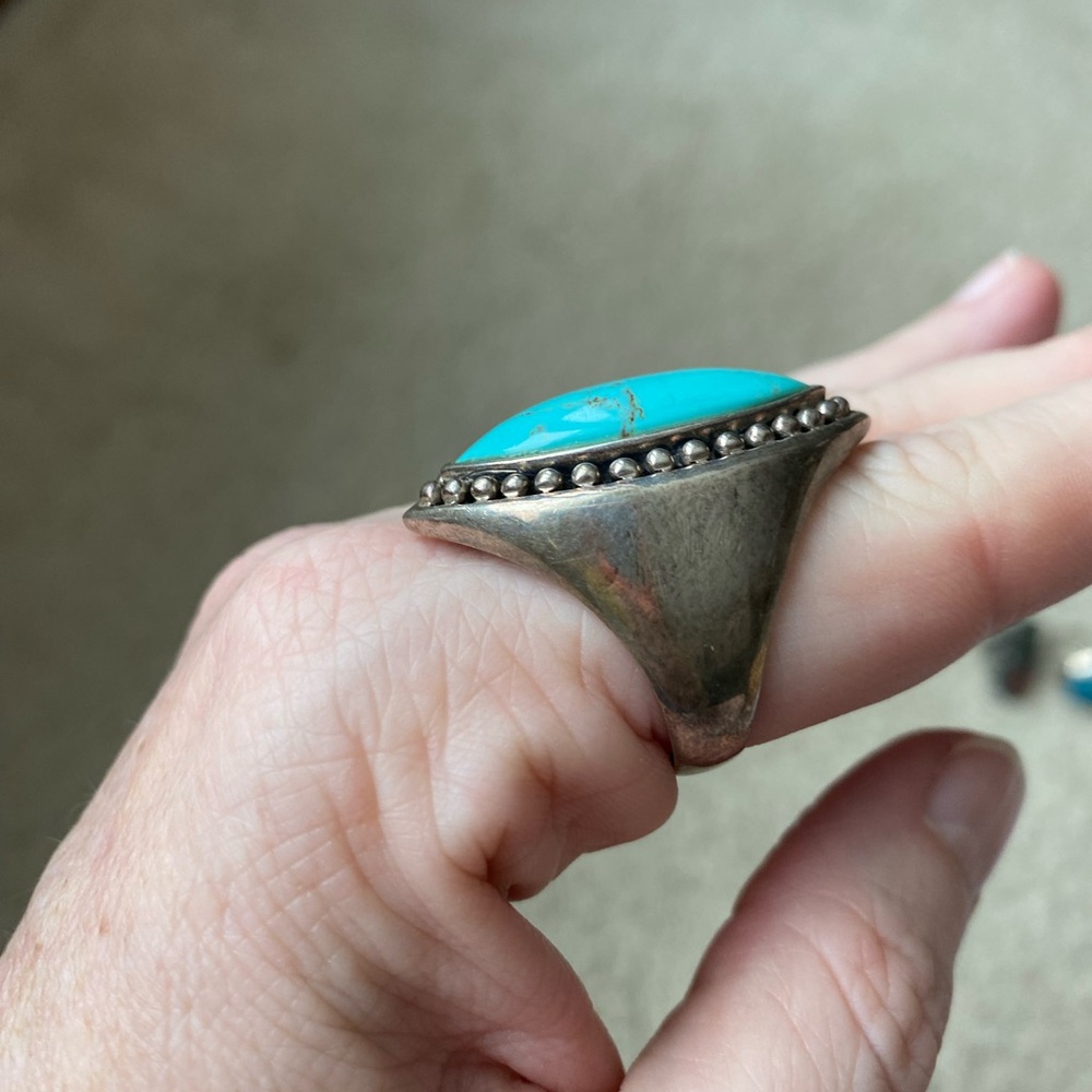 Turquoise Silver Ring Set - Picture 11 of 11